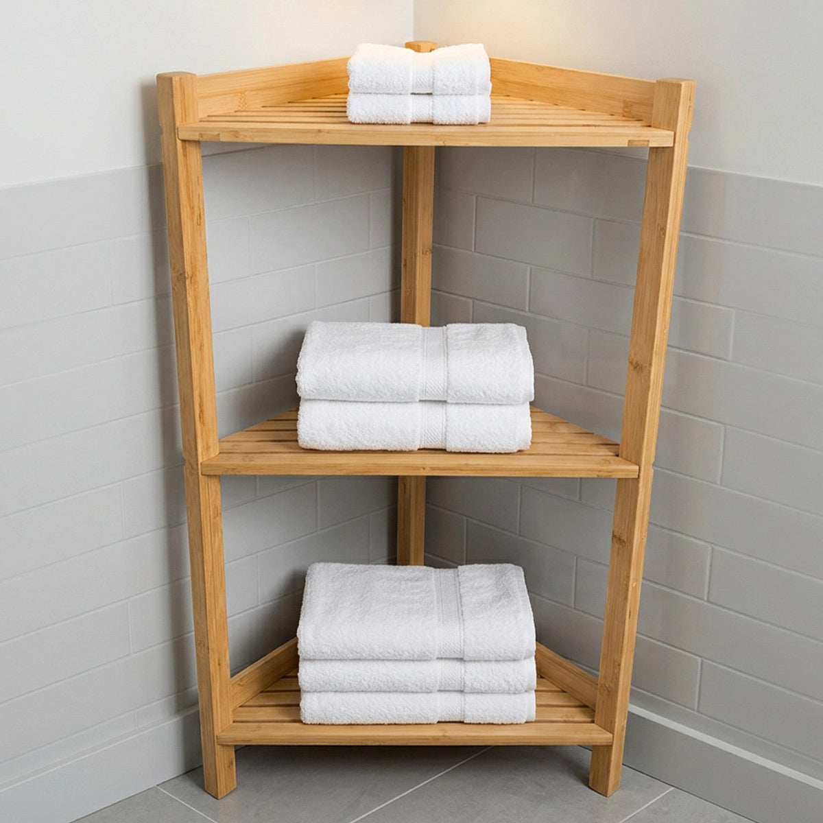Estante esquinero bambú