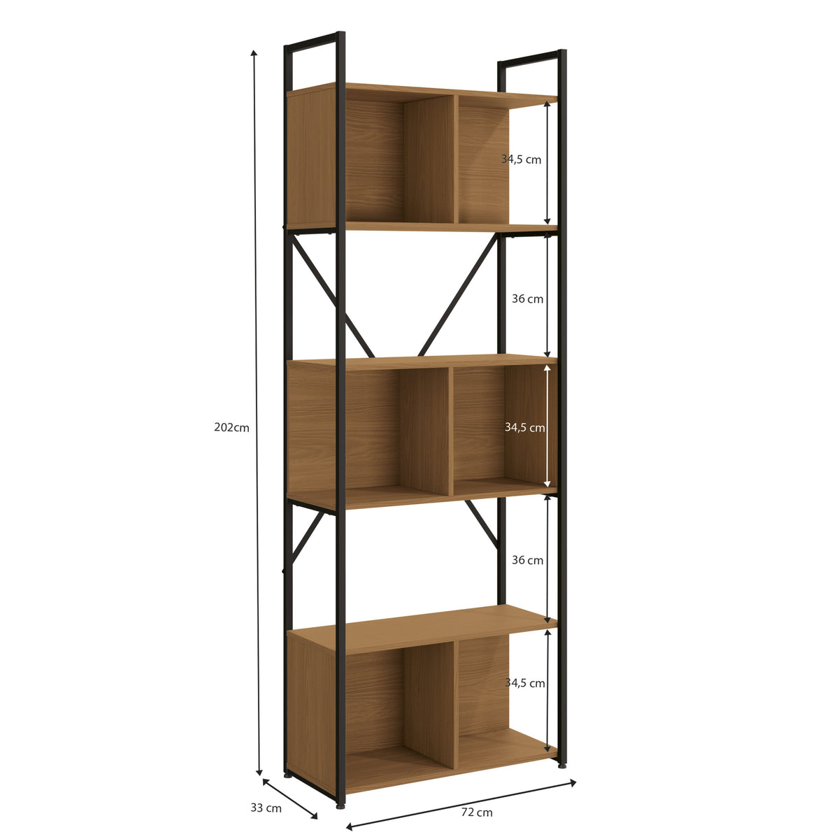 Estante industrial Flint 3 niveles canela