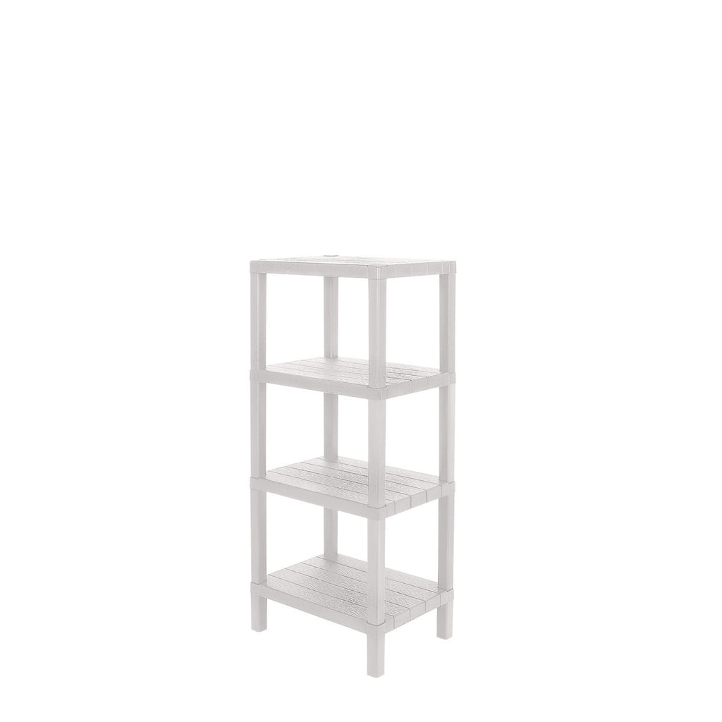 Estante plástico blanco 4 niveles 39x23x92,3cm