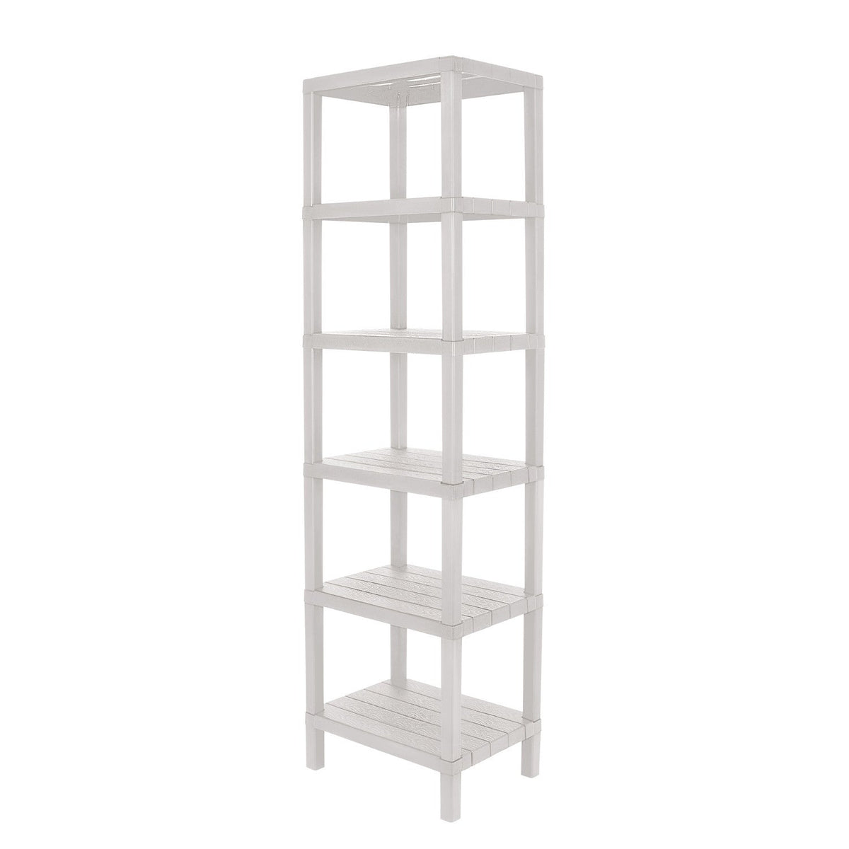 Estante plástico blanco 6 niveles 39x23x145,5cm