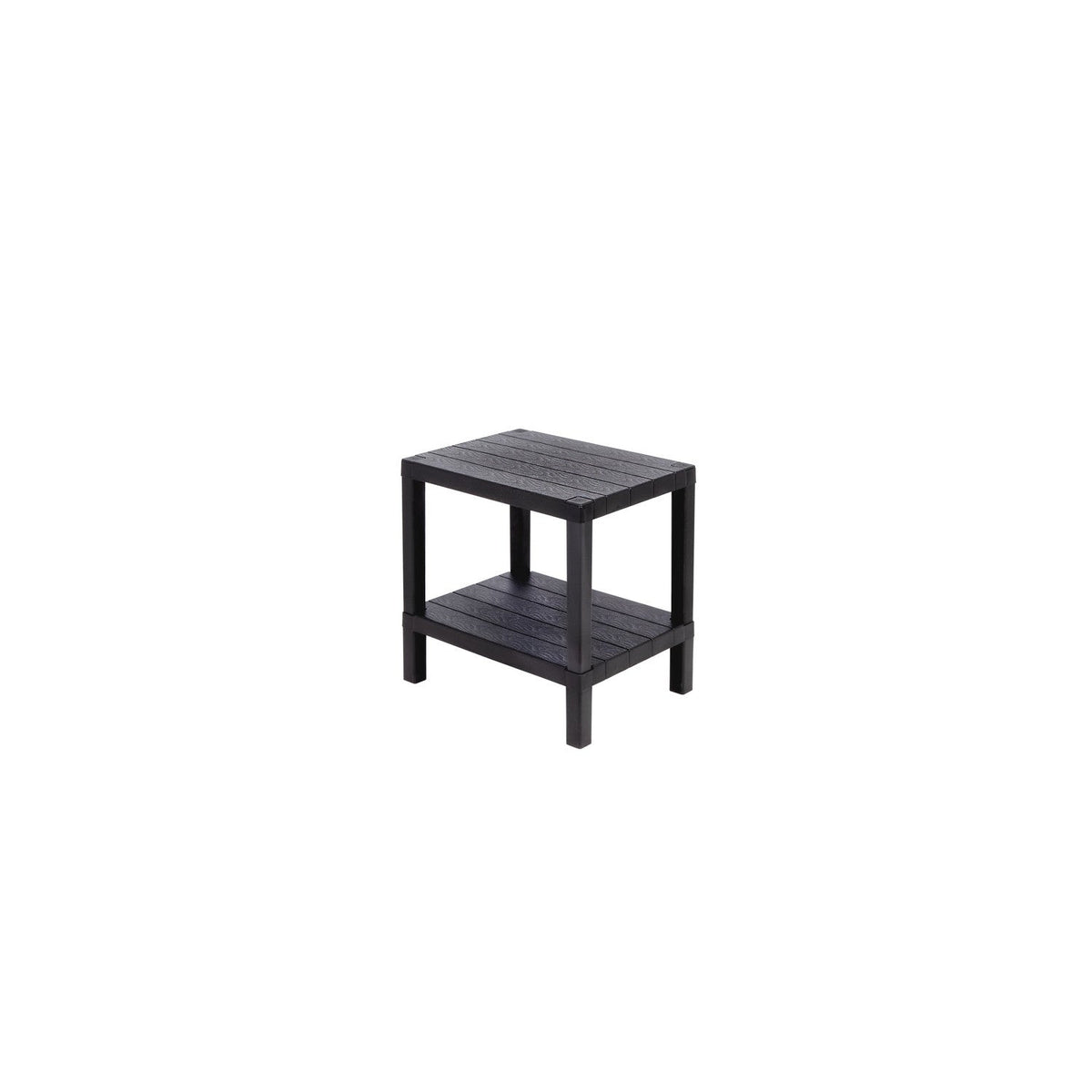 Estante plástico negro 2 niveles 39x23x39cm