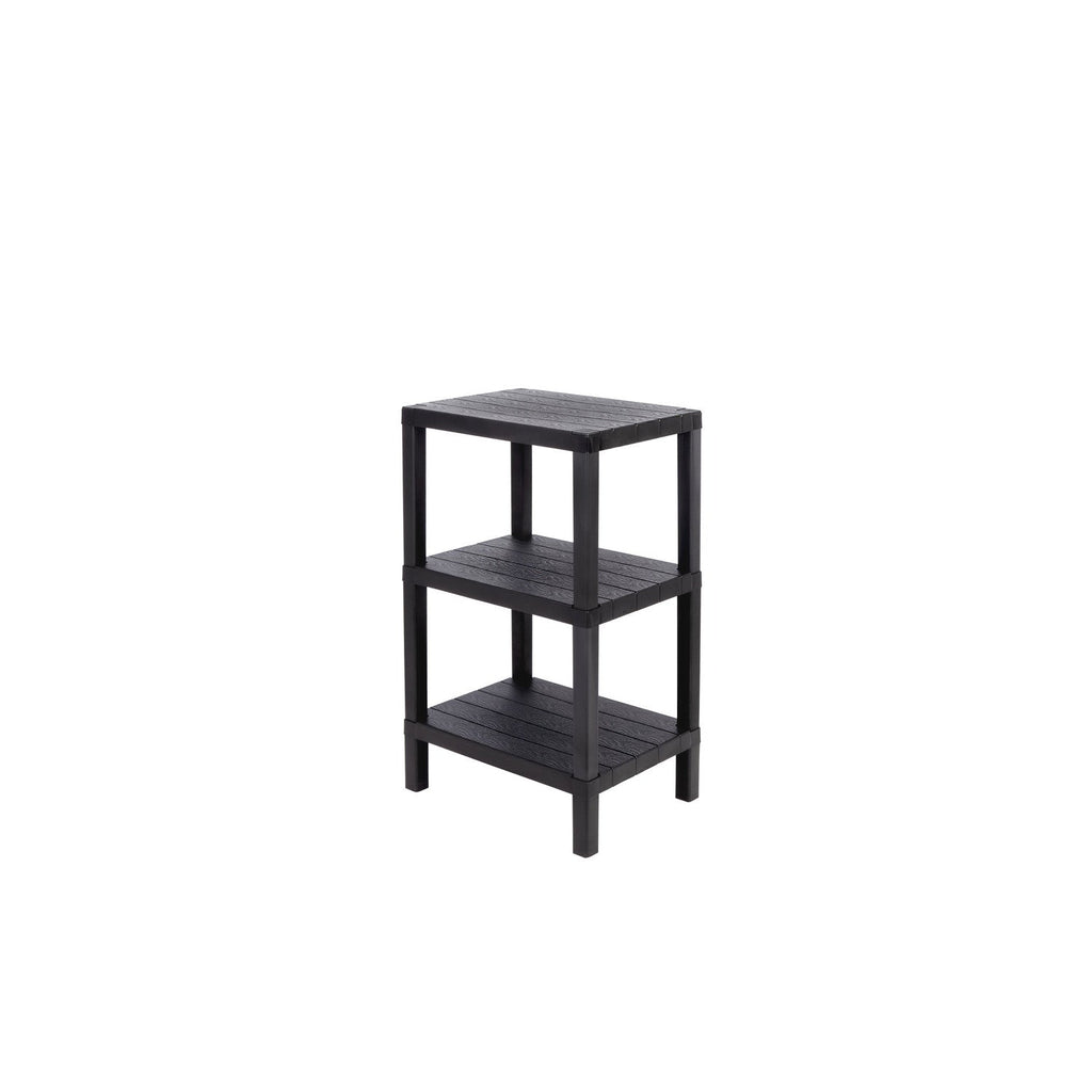Estante plástico negro 3 niveles 39x23x65,7cm