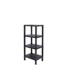 Estante plástico negro 4 niveles 39x23x92,3cm