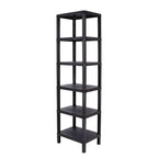 Estante plástico negro 6 niveles 39x23x145,5cm