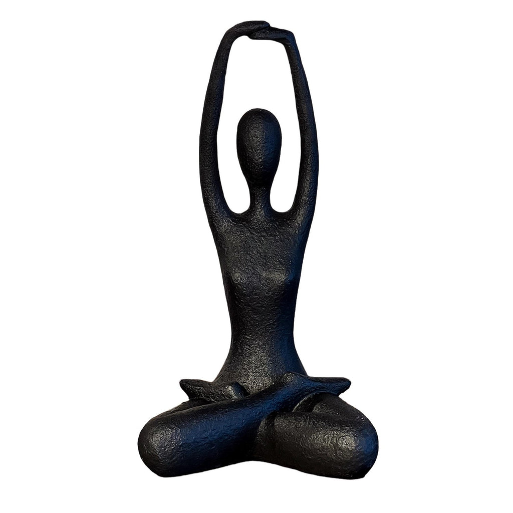 Figura resina yoga brazos negro