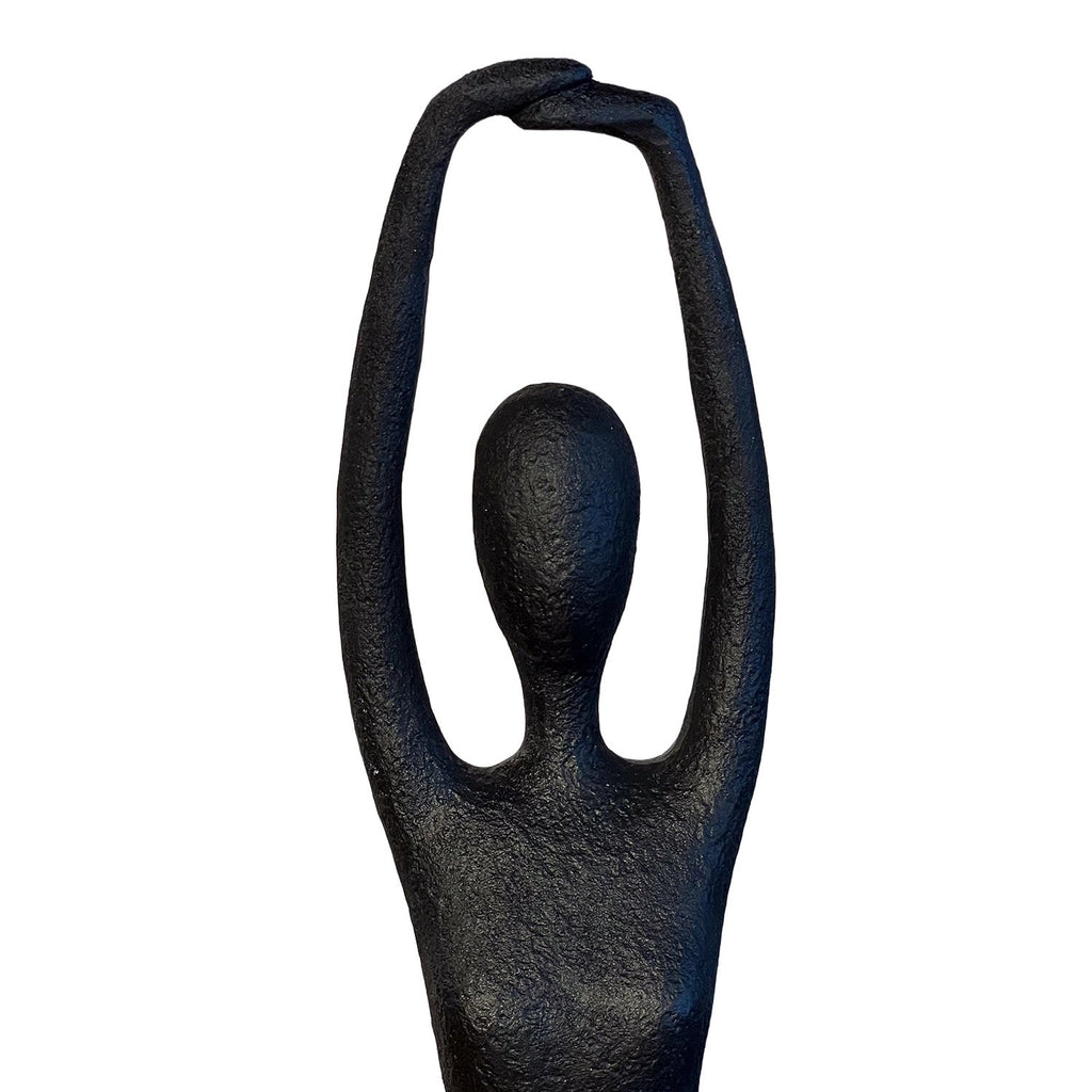 Figura resina yoga brazos negro