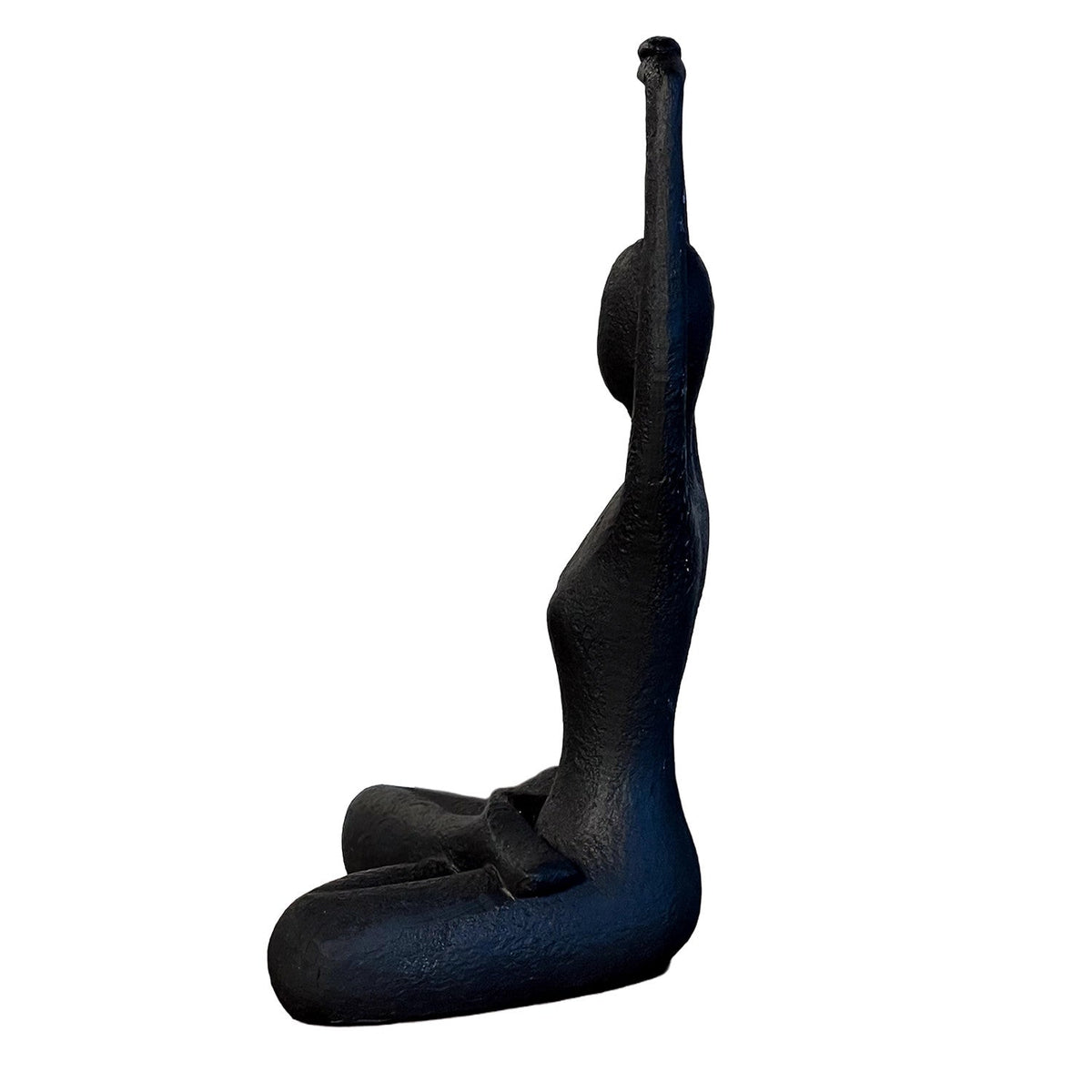 Figura resina yoga brazos negro