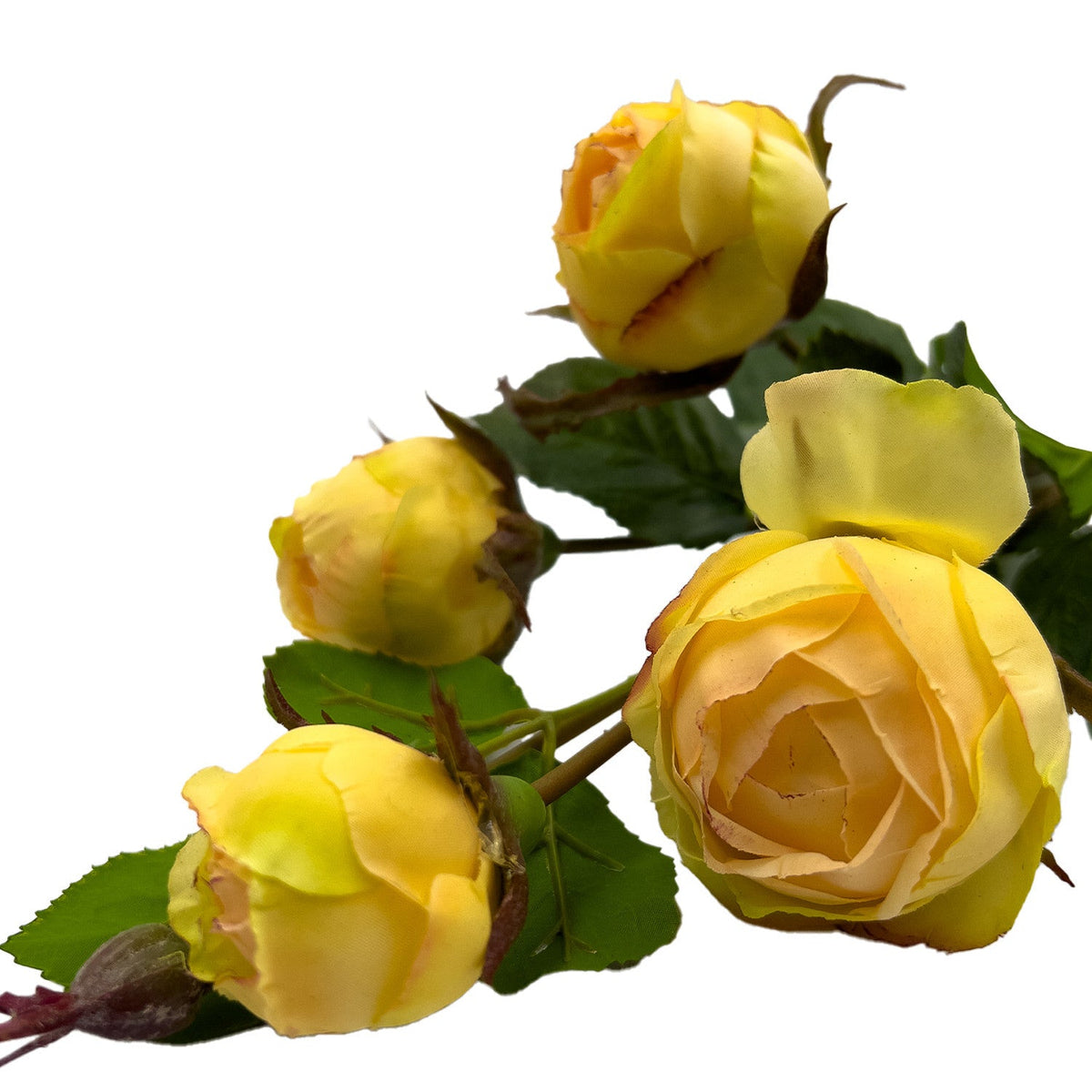 Flor rosa artificial amarillo 61cm