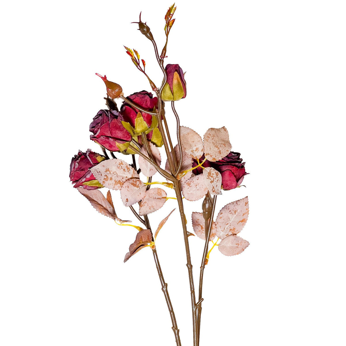 Flor rosa artificial burdeo
