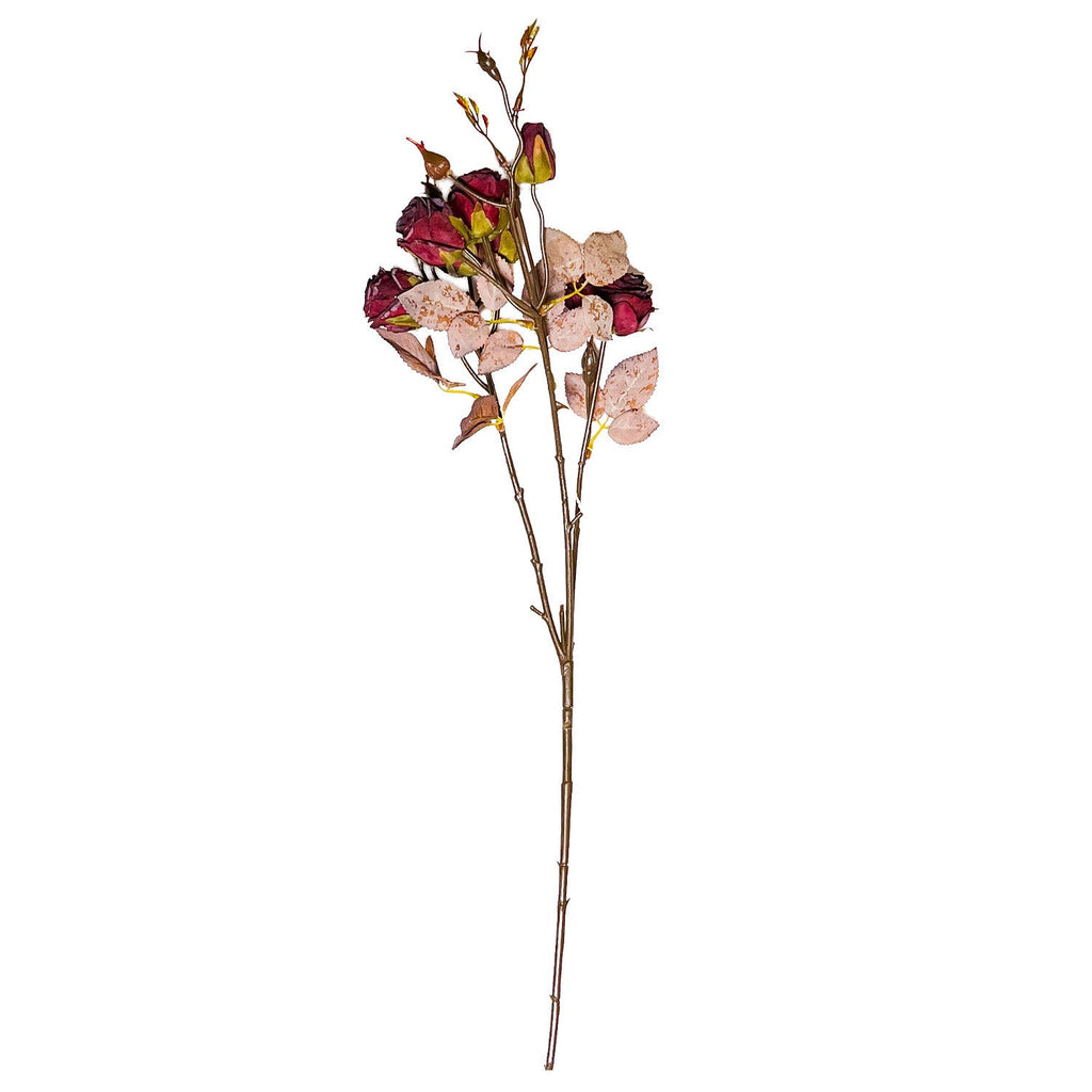 Flor rosa artificial burdeo