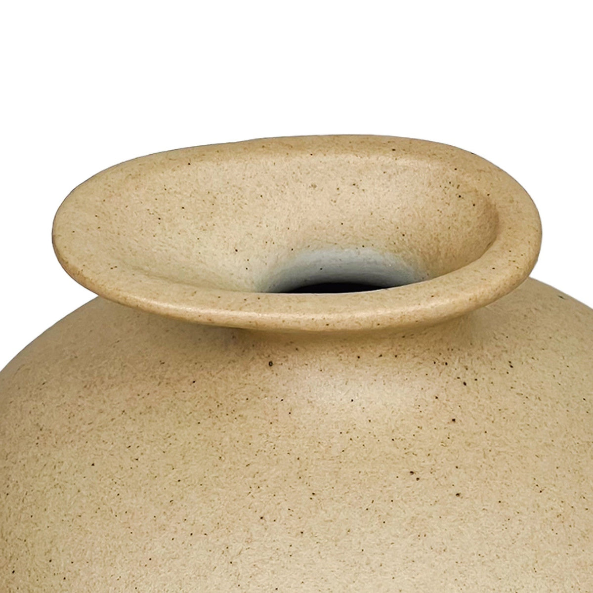 Florero cerámica 13x13cm esfera beige