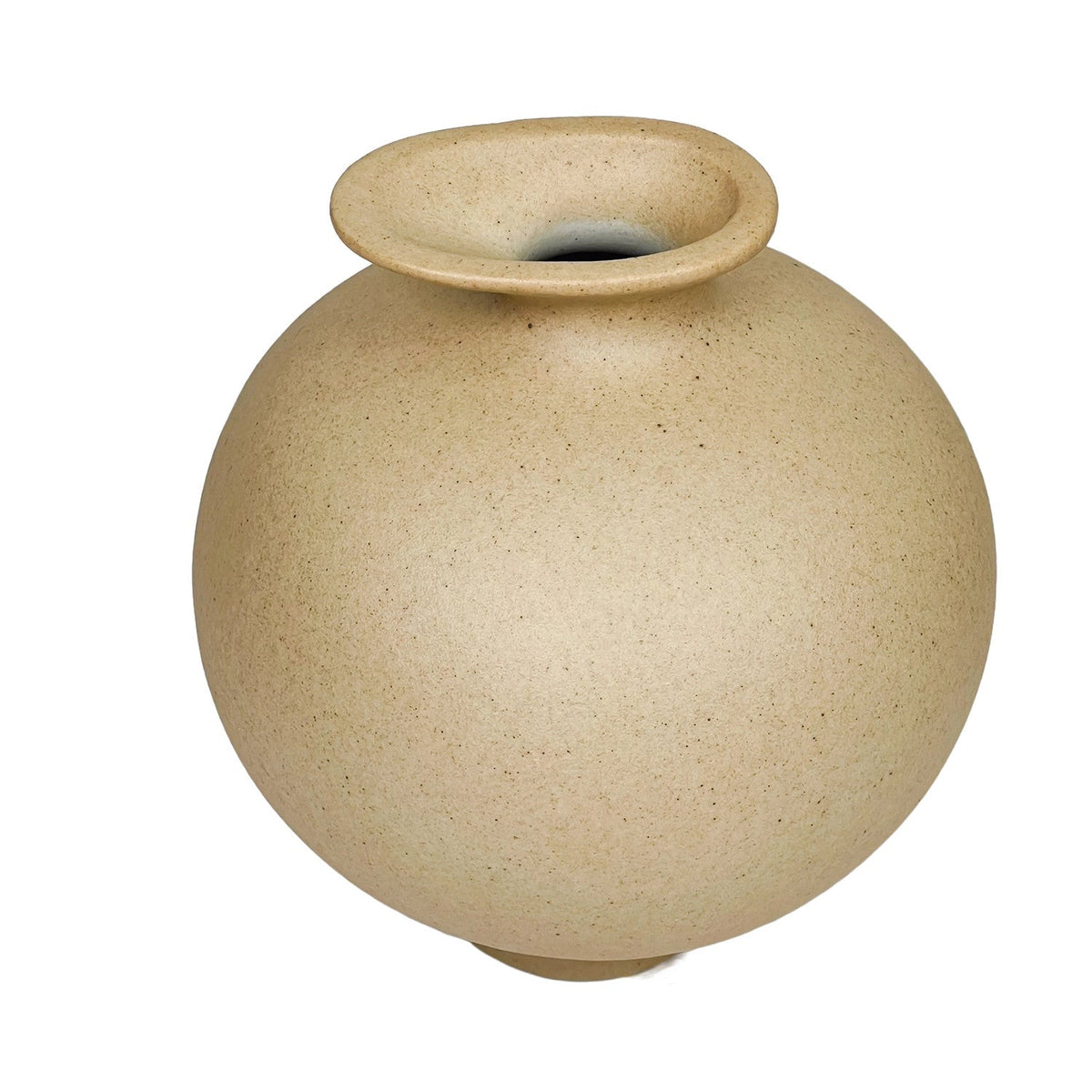 Florero cerámica 13x13cm esfera beige