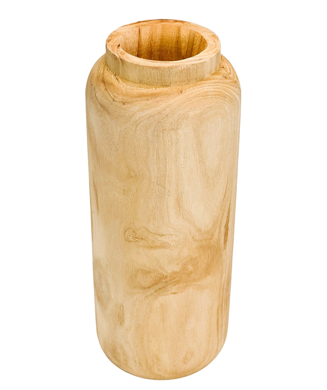Florero madera 12x30cm tubular natural