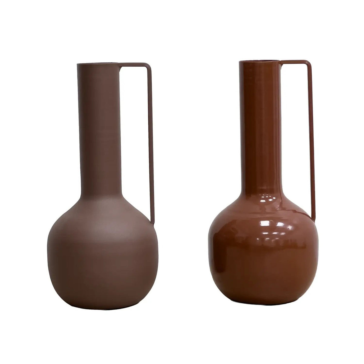 Florero metal Lari 25cm café