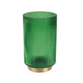 Florero vidrio 12x20cm verde dorado