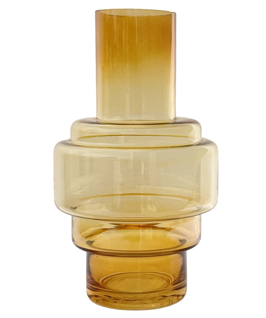 Florero vidrio 15x25cm Dore ambar
