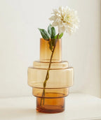 Florero vidrio 15x25cm Dore ambar