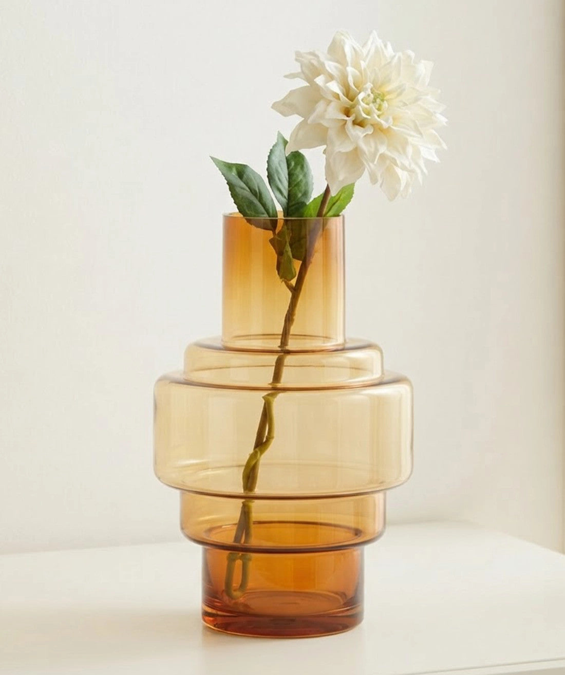 Florero vidrio 15x25cm Dore ambar
