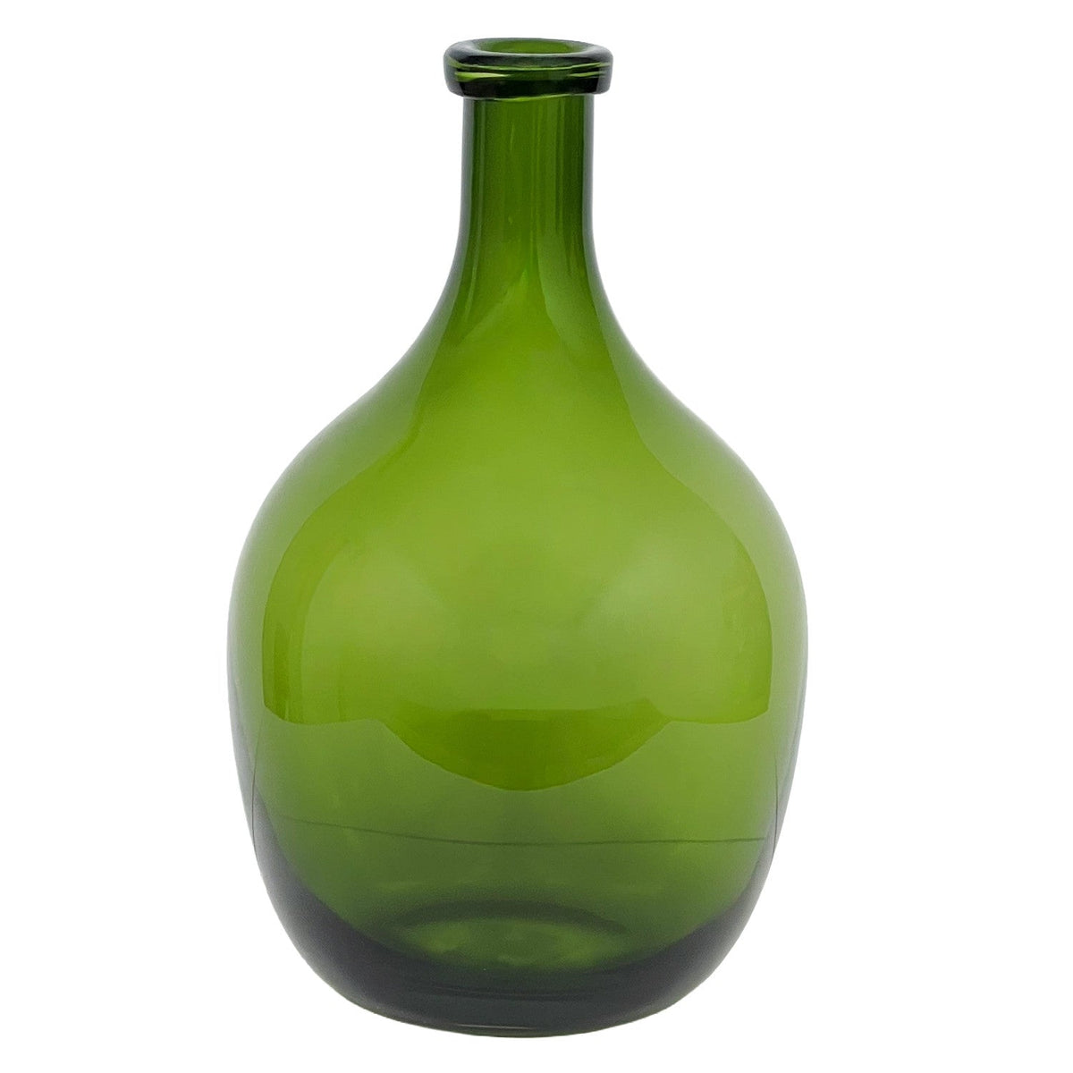 Florero vidrio 16x29cm botellon verde
