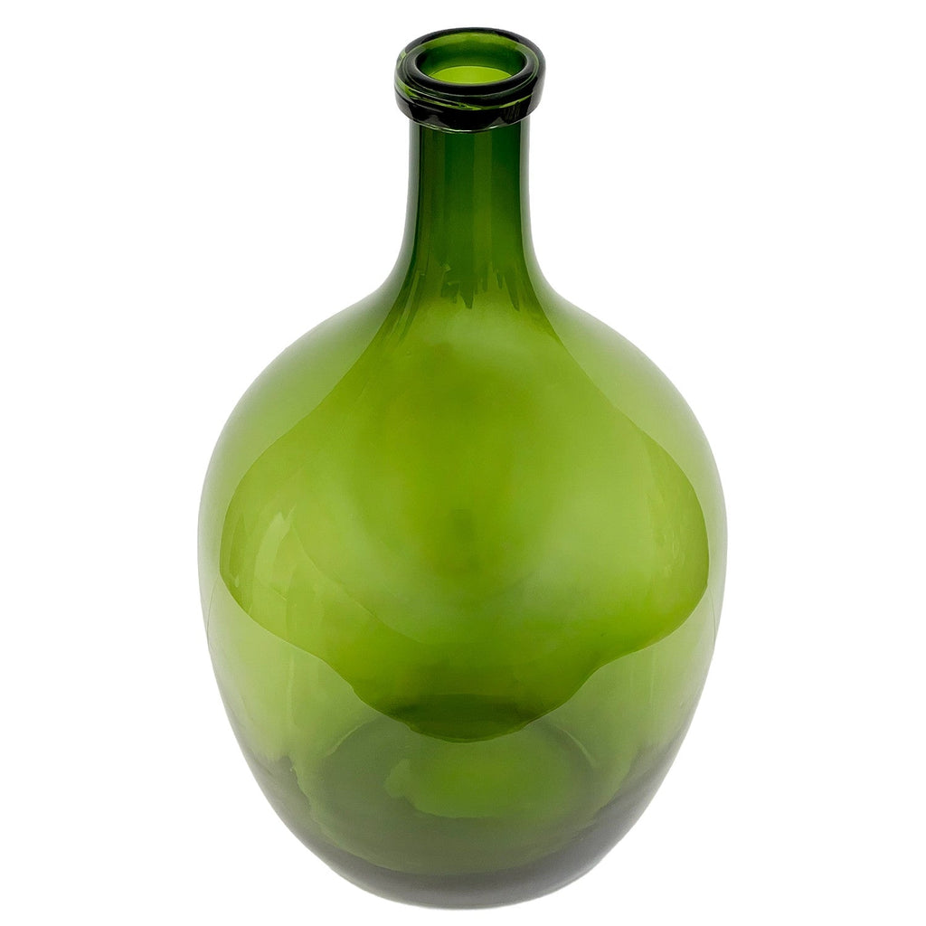 Florero vidrio 16x29cm botellon verde