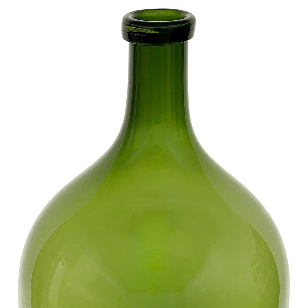 Florero vidrio 16x29cm botellon verde