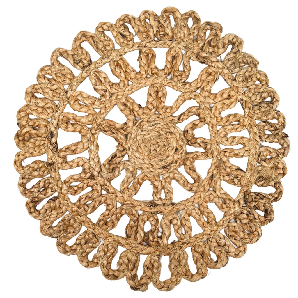 Individual 35cm yute ondas redondo