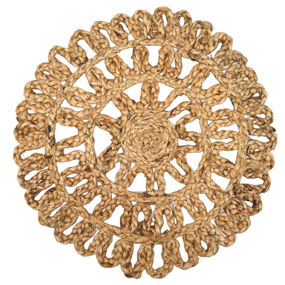 Individual 35cm yute ondas redondo