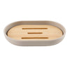 Jabonera plástico beige bambú