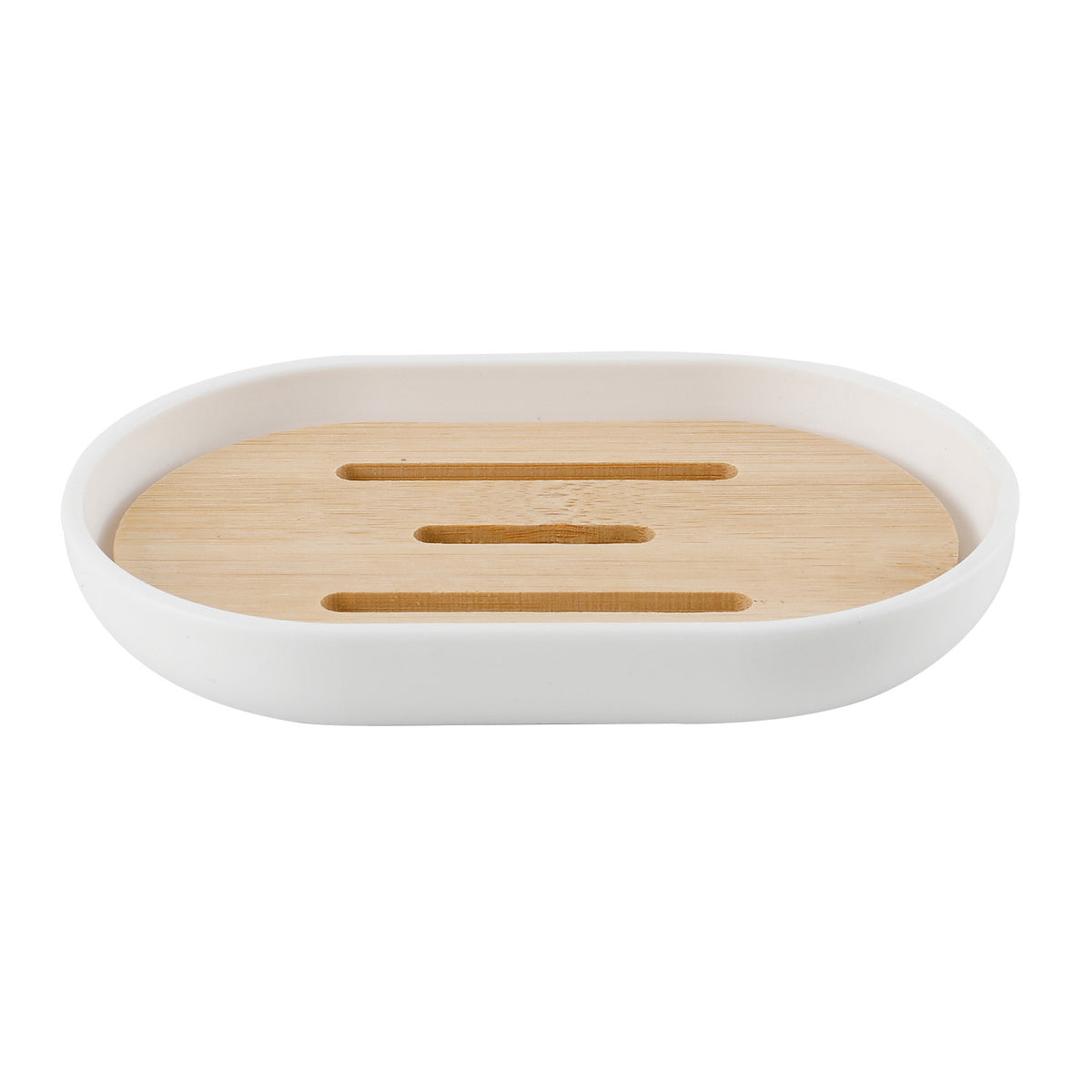 Jabonera plástico blanco bambú