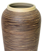 Jarron cerámica 15x32cm lineas café
