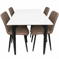 Juego comedor 4 sillas Daga blanco silla café