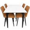 Juego comedor 4 sillas Daga blanco silla caramelo