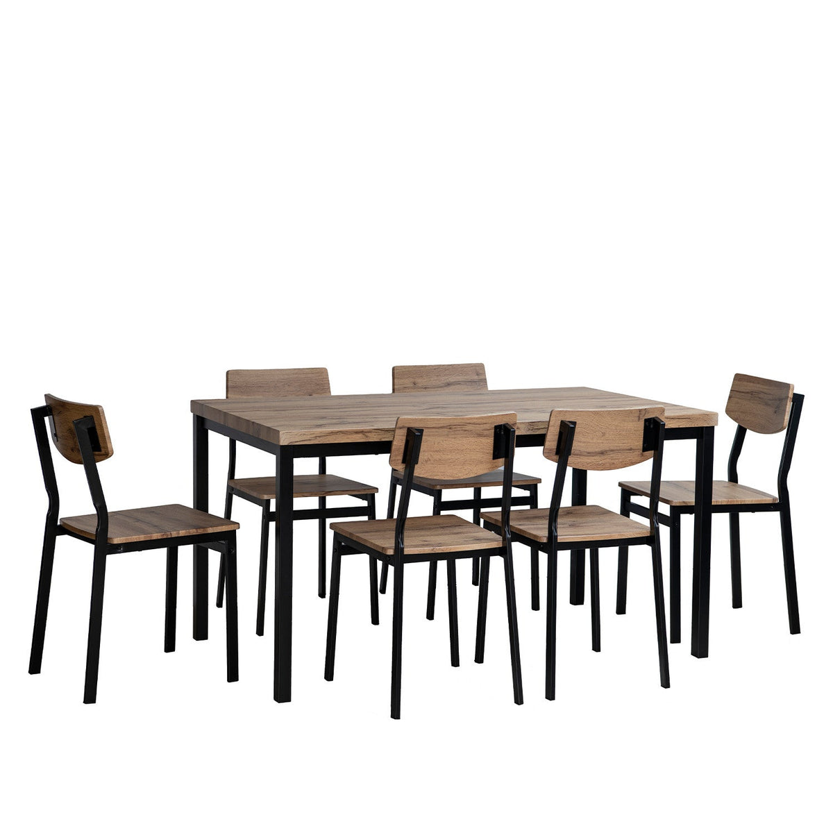 Juego comedor 6 sillas Alberta negro