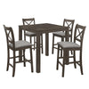 Juego comedor bar 4 sillas Amberes gris