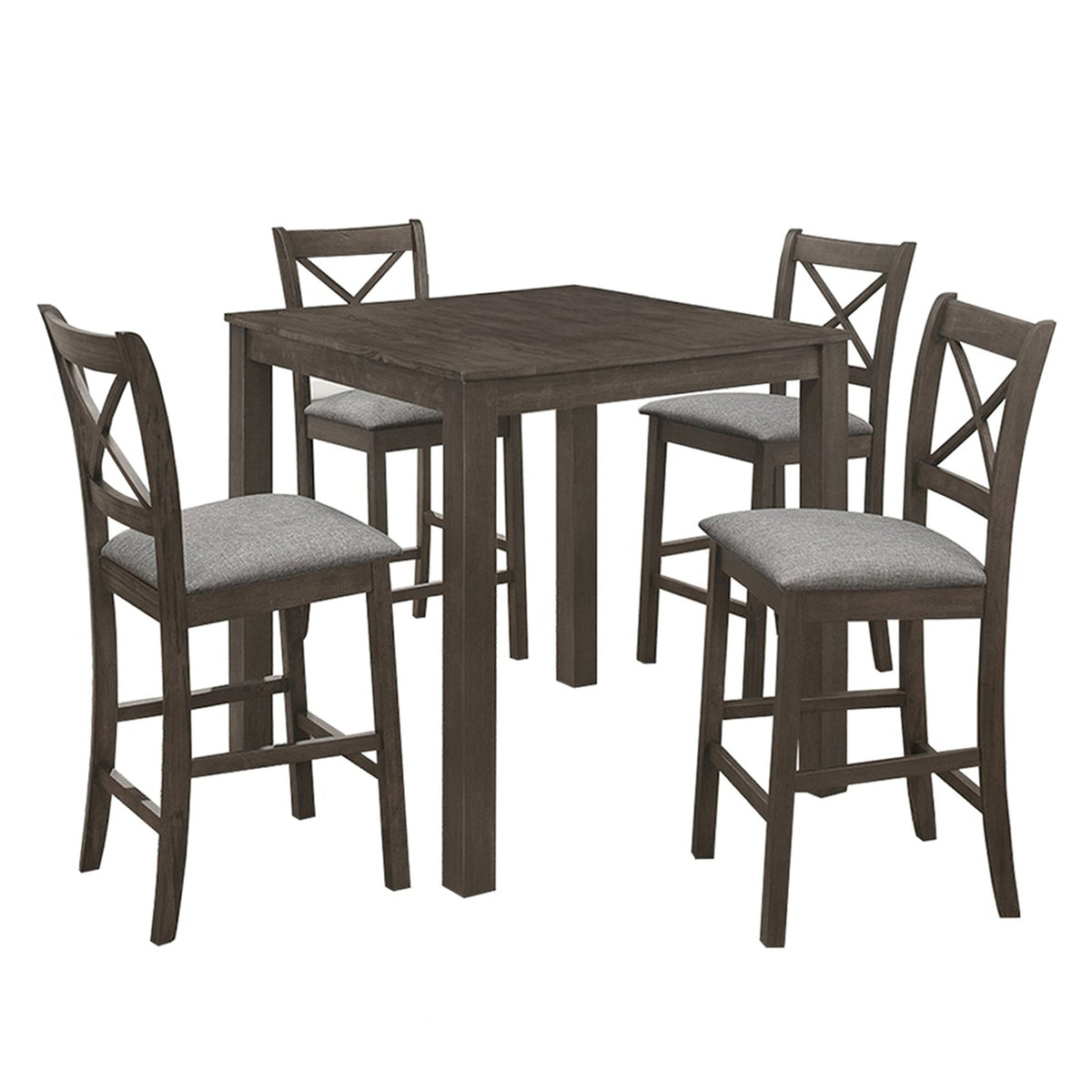 Juego comedor bar 4 sillas Amberes gris