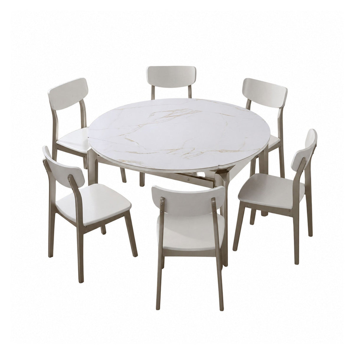Juego comedor redondo 6 sillas Alytus