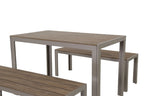 Juego comedor terraza 2 bancos Elko champagne