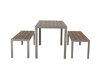 Juego comedor terraza 2 bancos Elko champagne