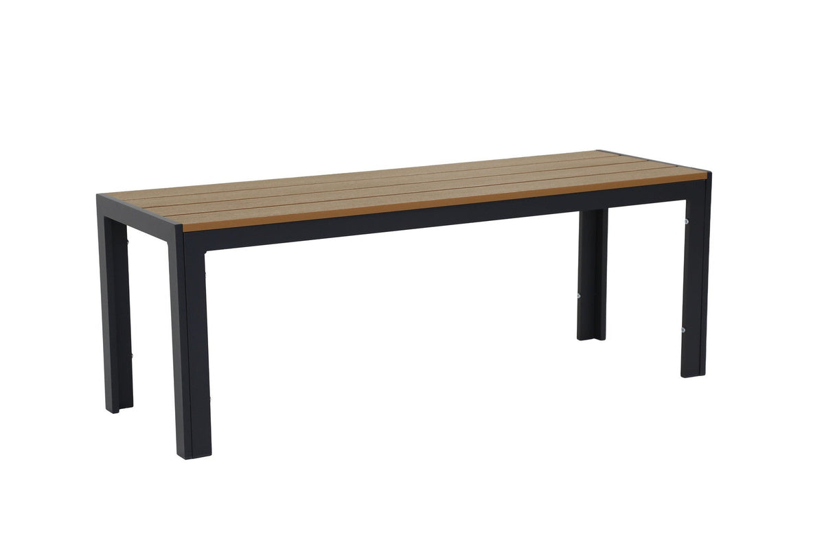 Juego comedor terraza 2 bancos Elko gris oscuro