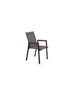 Juego comedor terraza 6 sillas Ely gris oscuro