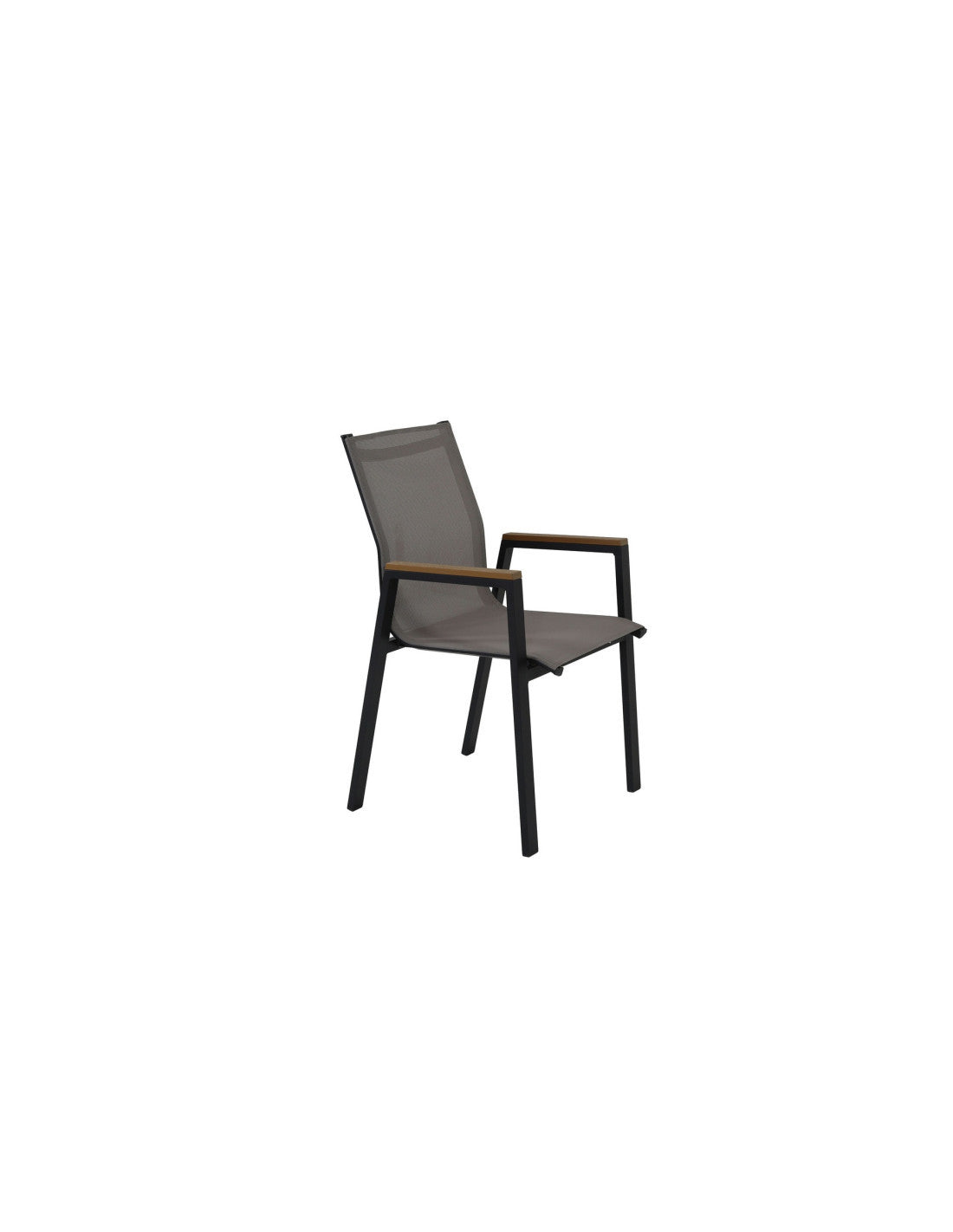Juego comedor terraza 6 sillas Ely gris oscuro