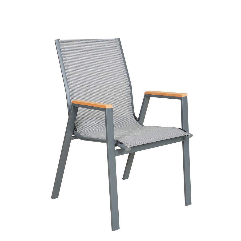 Juego comedor terraza 6 sillas Erie gris