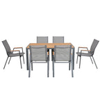 Juego comedor terraza 6 sillas Erie gris