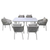 Juego comedor terraza 6 sillas Sylva blanco