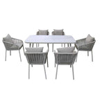 Juego comedor terraza 6 sillas Sylva blanco