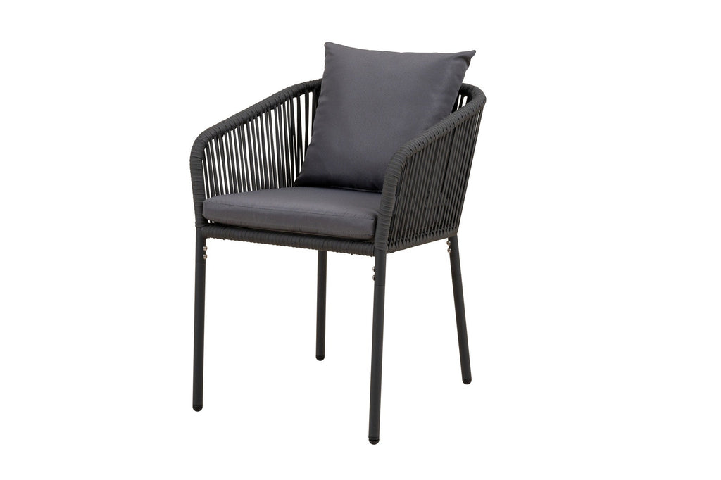 Juego comedor terraza 6 sillas Sylva gris oscuro