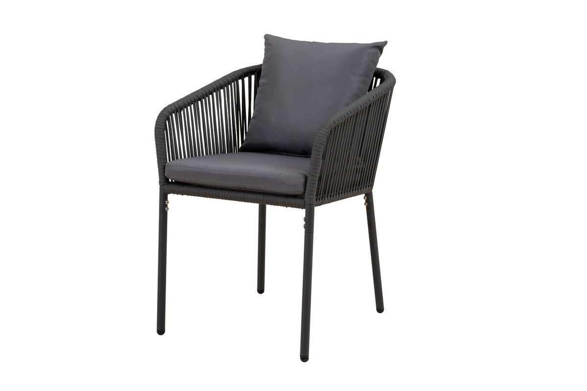 Juego comedor terraza 6 sillas Sylva gris oscuro