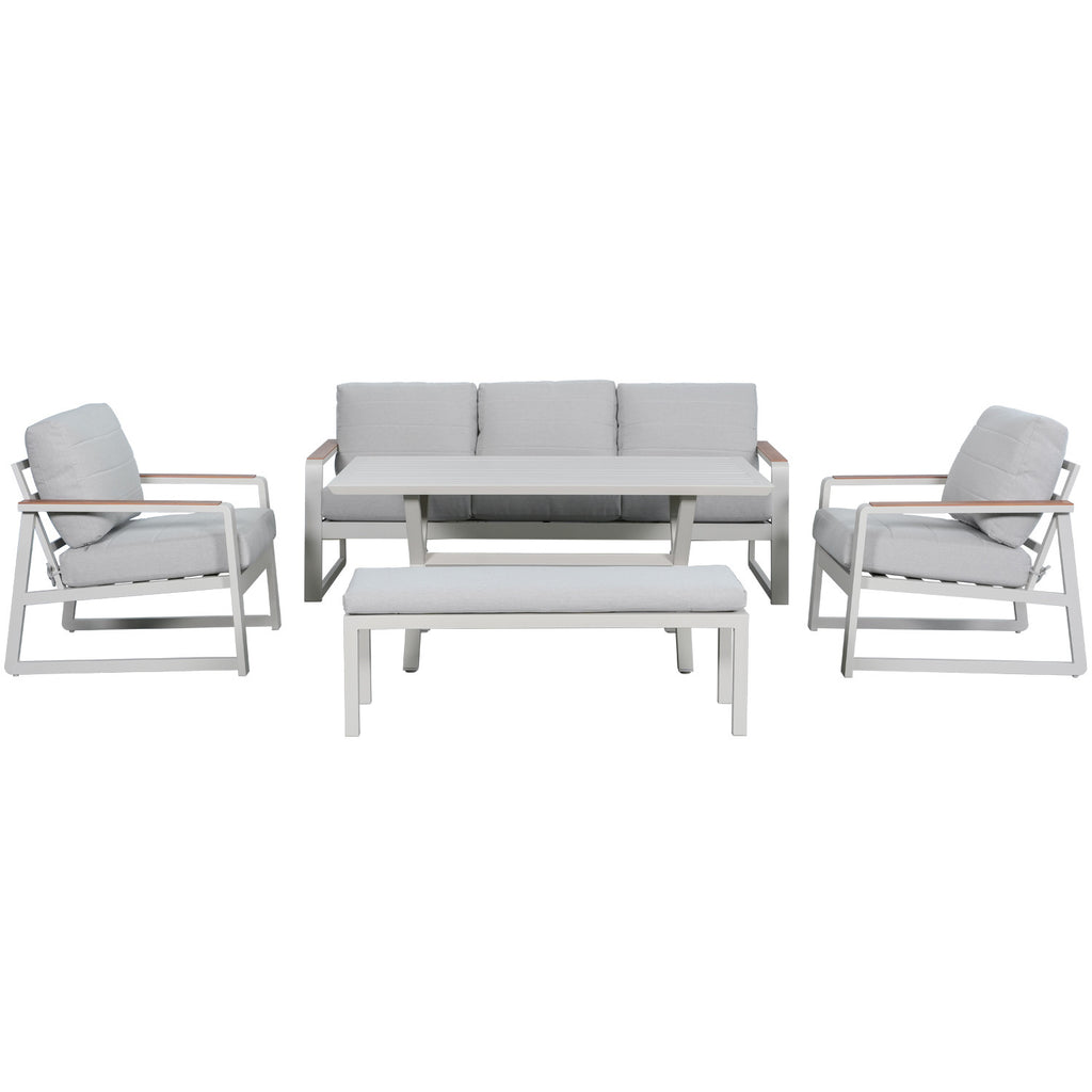 Juego living terraza Elgin champagne 3-1-1-1