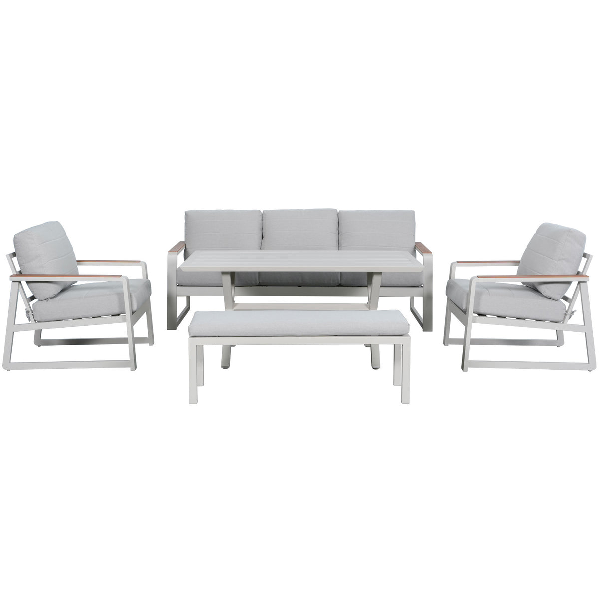 Juego living terraza Elgin champagne 3-1-1-1