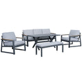 Juego living terraza Elgin gris 3-1-1-1